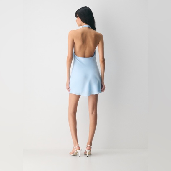 NWT - Babaton Audience Satin Mini Dress - Size 4 - Dark Night Navy - Picture 5 of 5